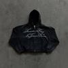 European and American High Street Dark Wind Hooded Zipper Sweater Men's and Women's Four Seasons Trendy Brand Street Retro Loose Coat
