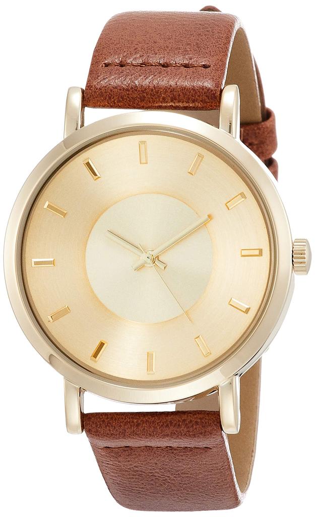 Fieldwork Analog Classy Wristwatch, Leather Strap, QKD054-2, Men's, Brown