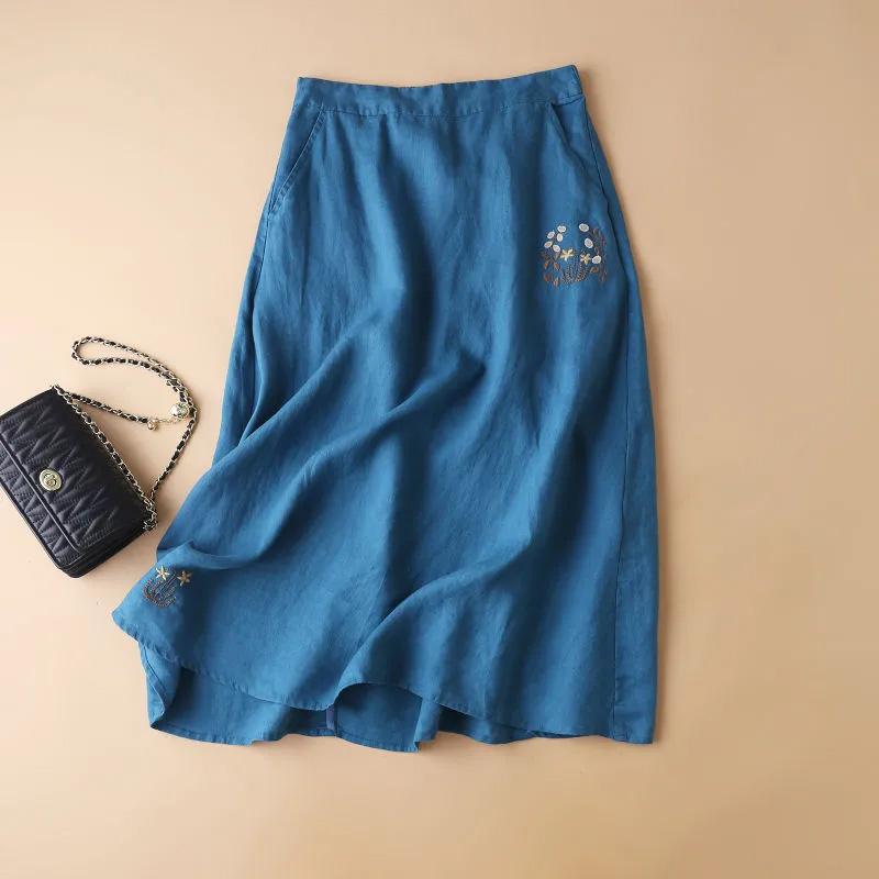 Skirt Women Summer Casual Versatile Elastic High Waist Loose   Skirt Oversize Stretchy Slim Solid Colour Dresses
