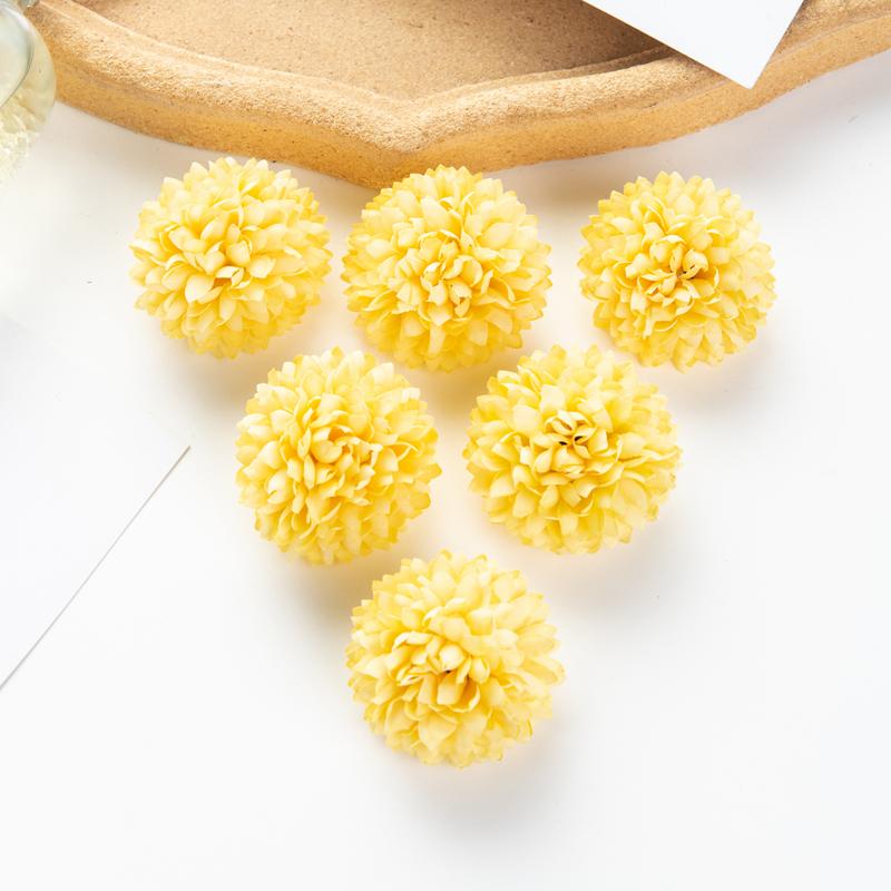 

10/50 шт. Шелковая гортензия Свадебная садовая роза Арка Домашний декор Рождественский венок Искусственные растения Искусственные цветы Шар Хризантема 10pieces жёлтый