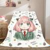 SpyxFamily Stilvolle 2D Cartoon Flanelldecke, Moderner Druck für Schlafzimmer, Bequeme Sofa-Reisedecke_LIAN