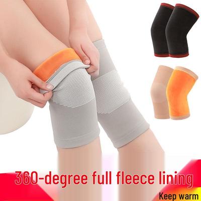 Unisex Thickened Fleece Knee Pads for Cold Protection, Ideal for Seniors, Autumn & Winter Sports