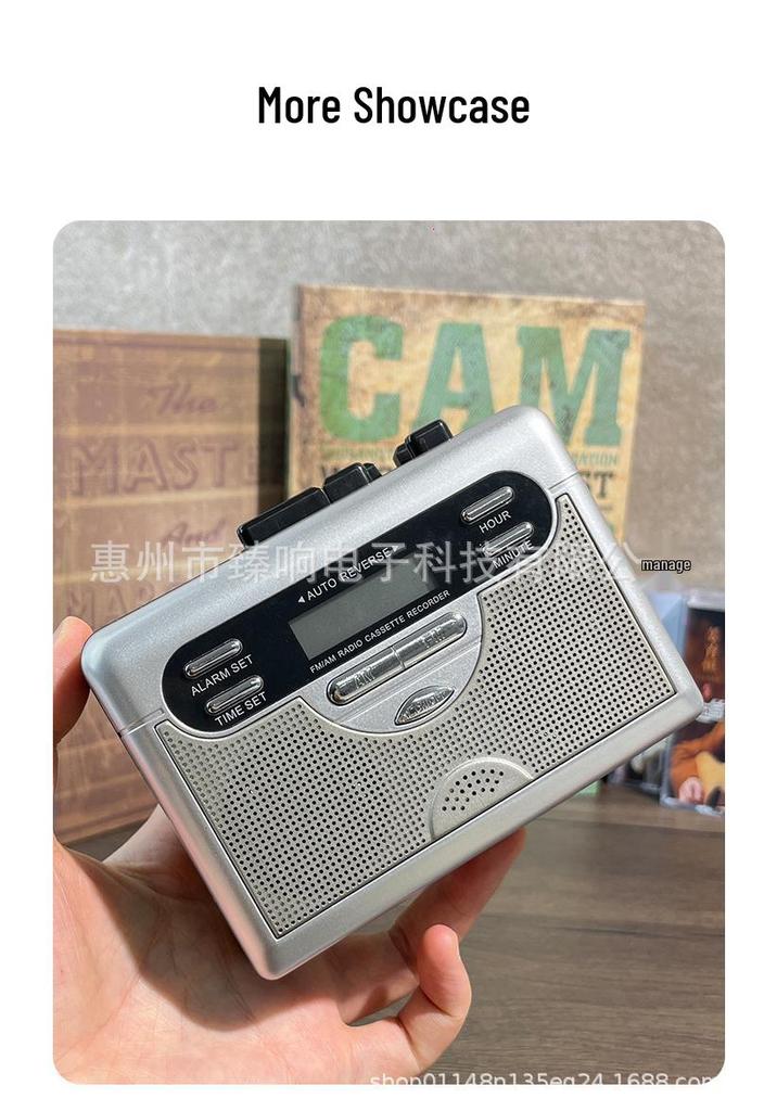 Portable Walkman Cassette Player with Built-in Speaker & Multi-band Radio for English Listening & Playback. Perfect for Students.