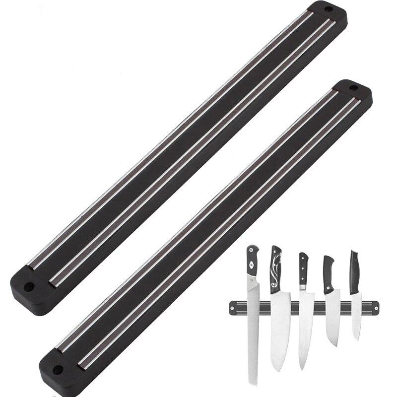 Kitchen Wall Mounted Magnetic Knife Holder Hardware Tools Absorbent Simple Multifunctional Shelf Plastic Stripe