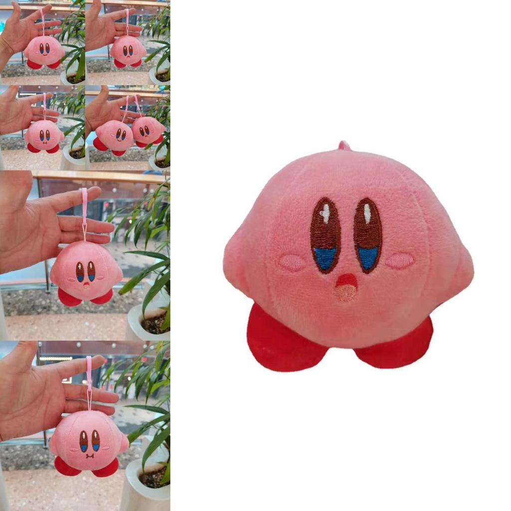 Adorable Cartoon Kirby Keychain Plush Doll Cute Animal Bag Charm Decor 10cm Soft Toy