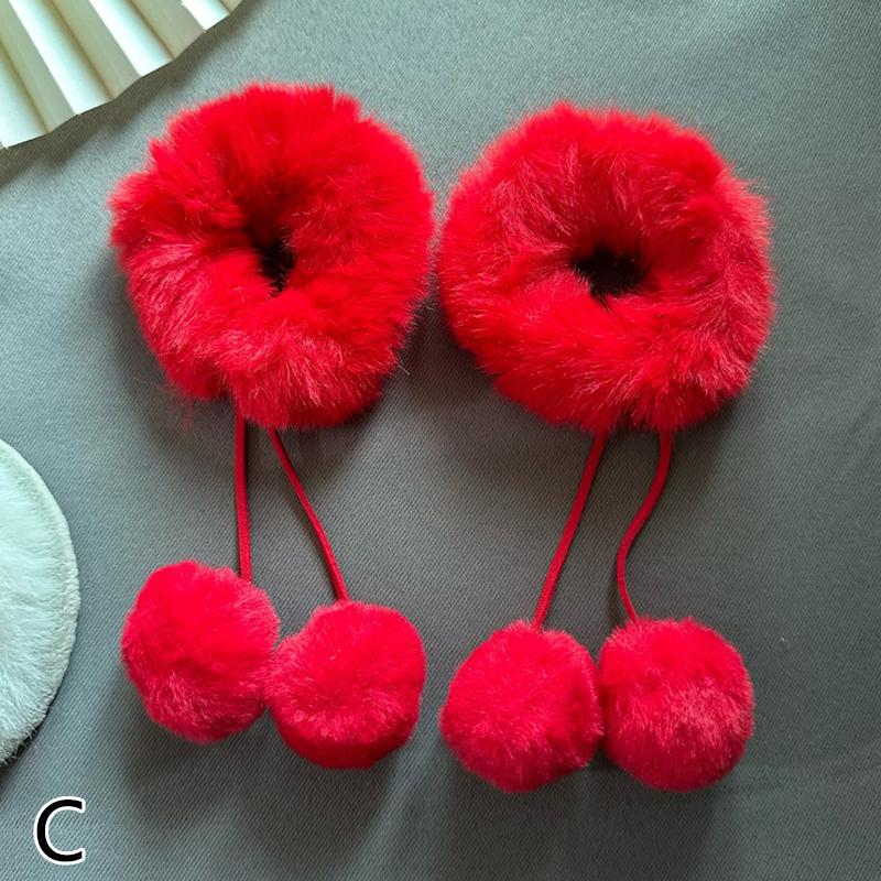 

2 шт./компл. плюшевые детские милые китайские резинки для волос для девочек милые мягкие резинки для волос детские аксессуары для волос