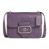 Morgan 18 Solid Color Logo Crocodile Pattern Snap Leather Shoulder Bag Women Shoulder Bag Purple CN313-SVAE