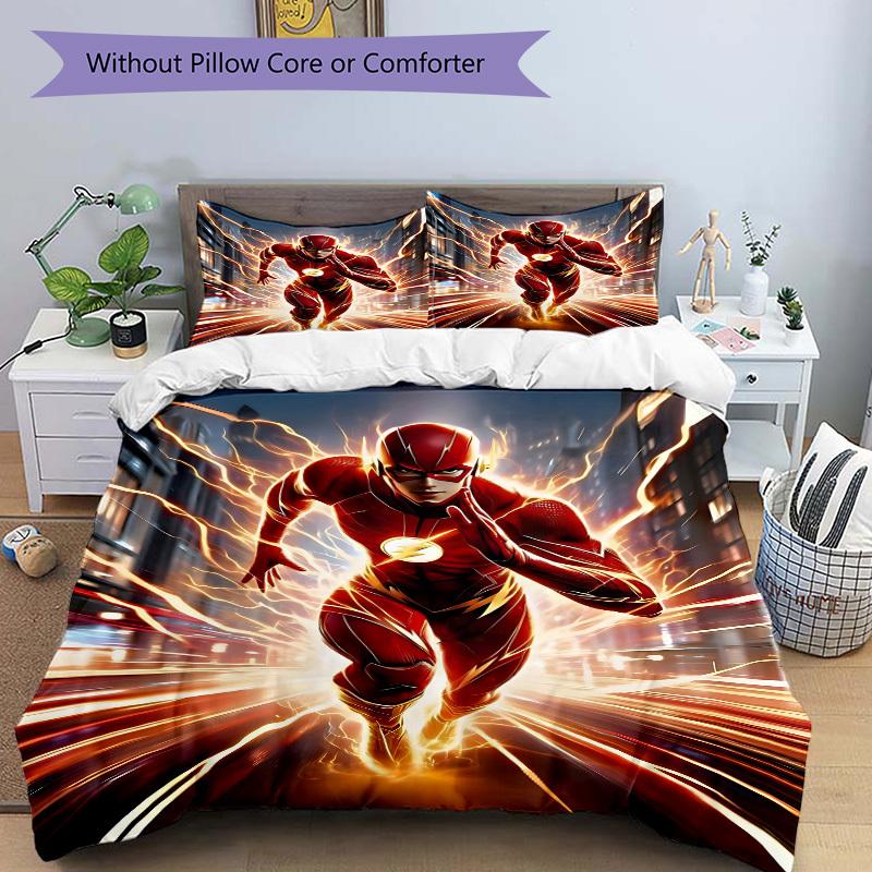 3pcs Flash Speed Bedding Set, Soft Polyester Duvet Cover and Pillowcases Machine Washable Seasons All Suitable & Guest Room Decor270