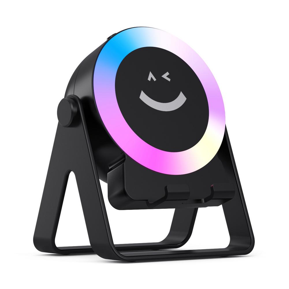 Multifunction 4 IN 1 Wireless Induction Audio Bluetooth Speaker, 360° Rotation Stand with LED-Universal Speaker Stands