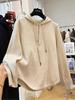 Cross-Border Solid Color Korean High-End Hooded Half-Zip Women's Long Sleeve Autumn Winter Pullover Base Layer Shirt