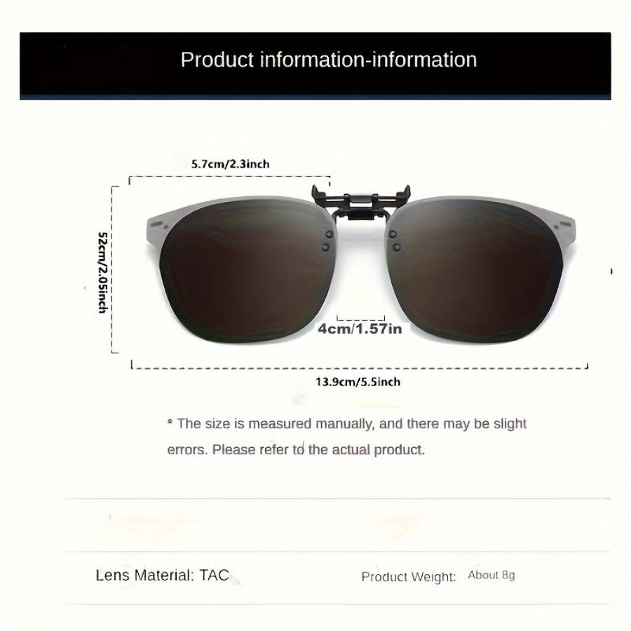 Polarized Unisex Clip on Flip up Sunglasses over Prescription and Reading Glasses Frames