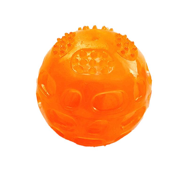 Colorful Bouncy Pets  Ball  Toys Bite-resistant Sounding Elastic Ball Molar Cleaning Teeth For Large