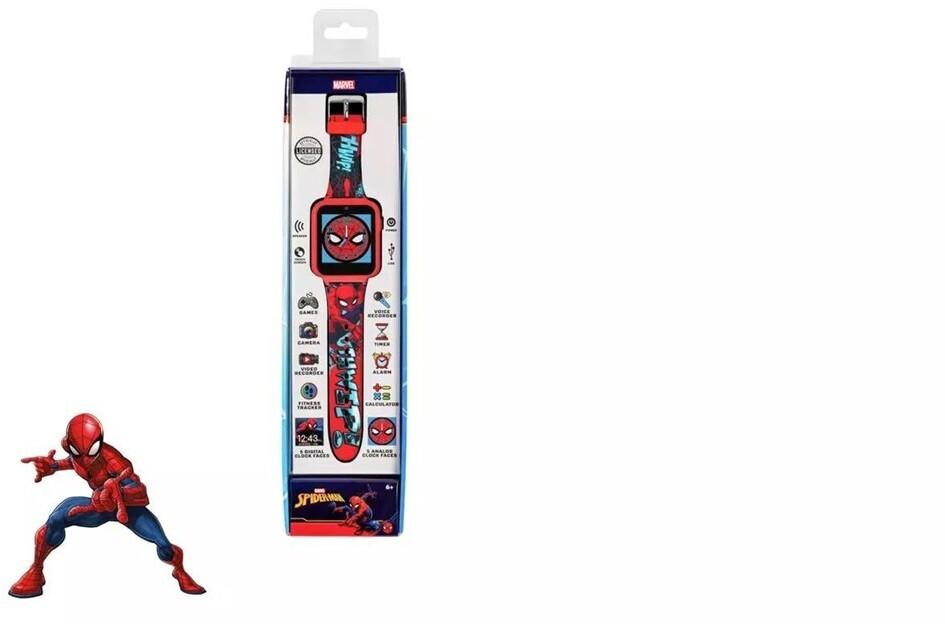 Disney Spiderman Digitaluhr, mehrfarbiges Silikonarmband, Kinder (SPD4588)