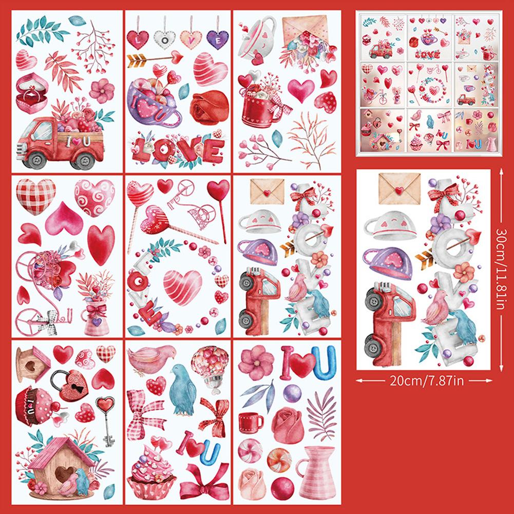 

Indoor Glass Safe Heart Window Clings Valentine Stickers C