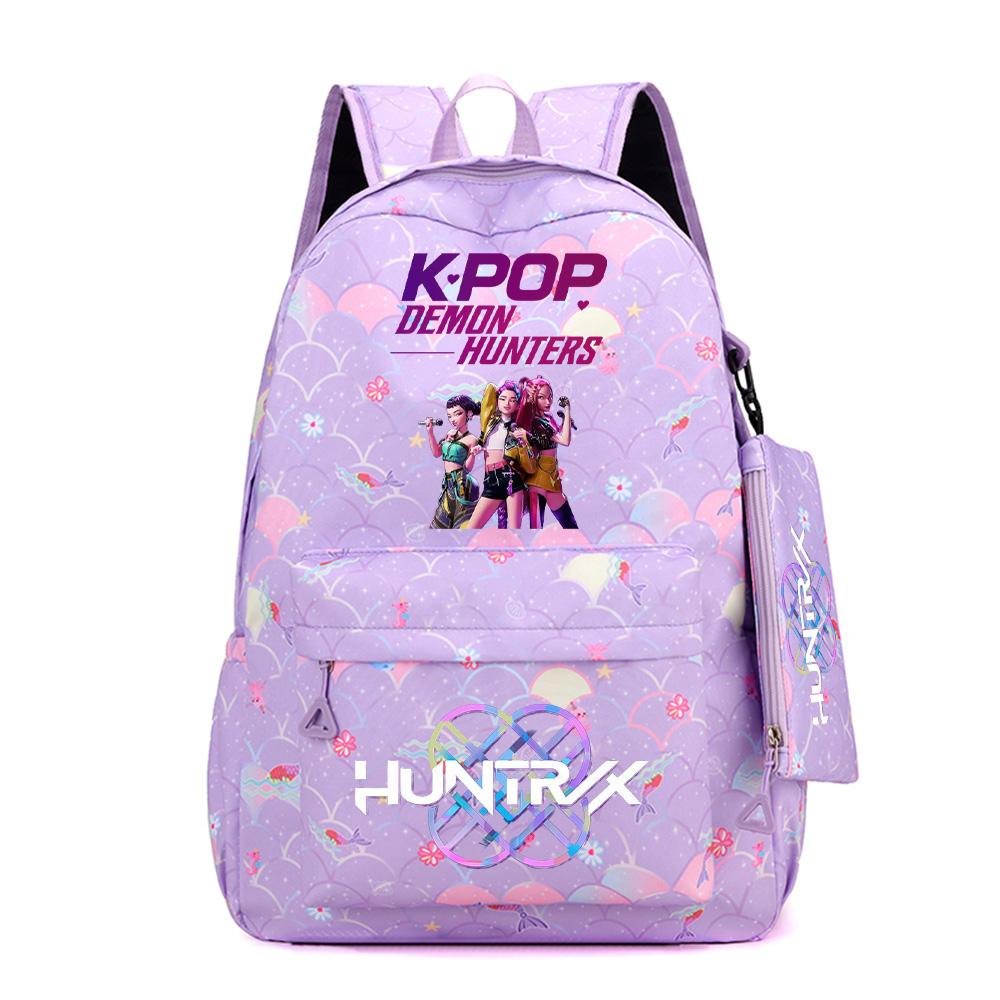 3ks/sada Roztomilý Kpop Potištěný Batoh Kabelka Penál pro Náctileté Studenty Dívku Chlapce Školní taška Dětská Knižní taška Velká Kapacita Cestovní taška Dárek Mochila