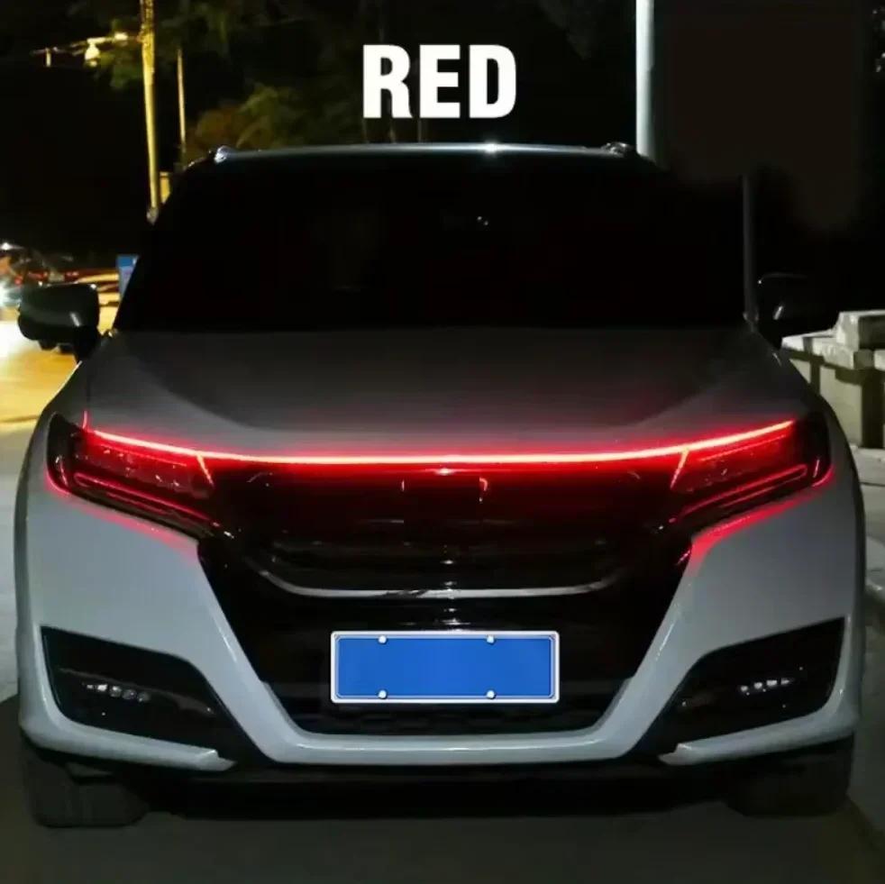 150CM 180CM Scan Starting LED Car Hood Light Daytime Running Light Universal Flexible Dynamic Car DRL 12V Ambient Light