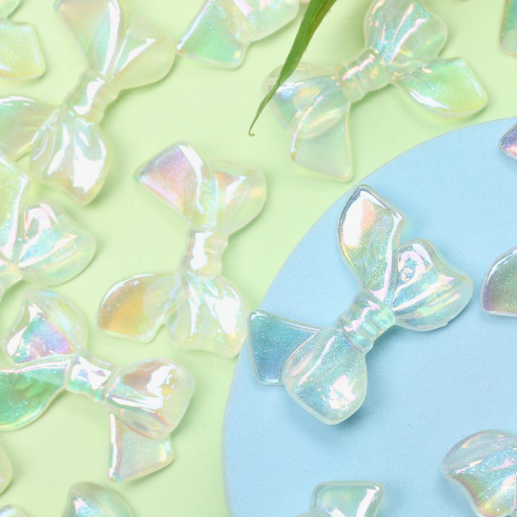 UV Plated Dazzle Jewelry Accessories Necklace Fashion Bow Loose Beads DIY Earring 10pcs Handmade Material Pendant