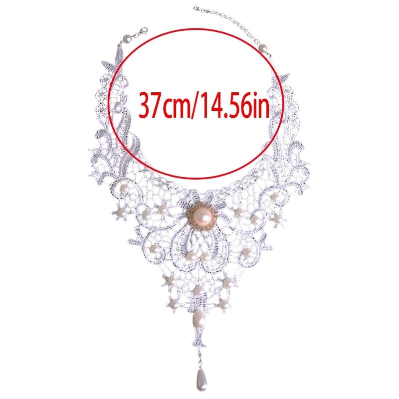 Elegant Beaded Lace Neck Piece Vintage Style Adjustable For Women Party Wedding Accessory