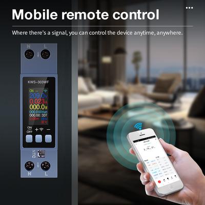 KWS-303 Medidor de Energia WiFi Tuya Interruptor Inteligente 8 em 1 Medidor de Energia 85-290V AC Medidor Relé Temporizador Tensão Corrente Medidor de Eletricidade