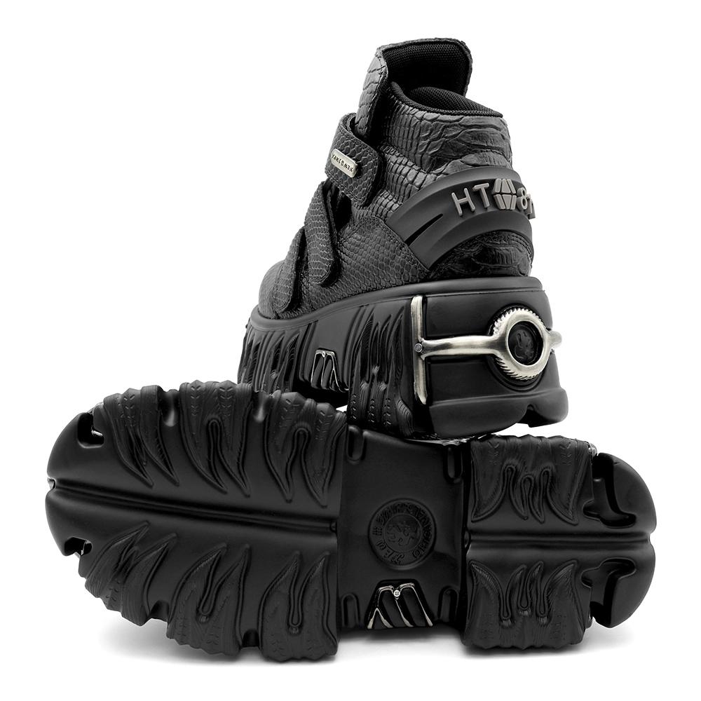 Nuove Scarpe Donna Stile Punk Stringate Altezza Tacco 6CM Scarpe con Plateau Donna Decorazioni Metalliche Scarpe da Ginnastica Donna Stivali Caviglia Rock Gotici
