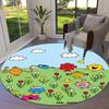 Herr. Herren Teppich Little Miss Rund, Teppich für Wohnzimmer Schlafzimmer Sofa Spielzimmer Dekor, Rutschfeste Bodenmatte