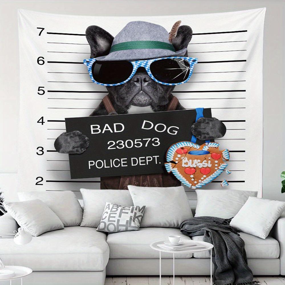 Bad Dog Pattern Tapestry High Quality Fabric Multi Size for Home Dorm Wall Decor Gift Flat Print