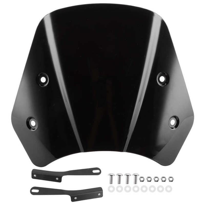 Universal Windshield Wind Deflector Screen Cover Guard With Mounting Bracket for 5-7in Retro Motorbike Motorcycle Accessories