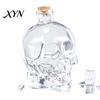 Hand-blown Skull Bottle Whiskey Decanter, 3D Glass Liquor with Stopper, Novelty Bourbon Storage Wine Dispenser for Home Bar, Unique Gothic Gift