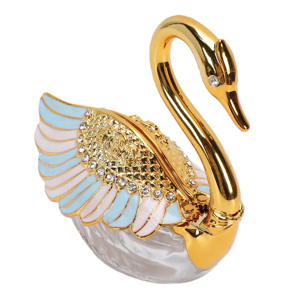 Sugar Container with Spoon Decorative Swan Shaped Plastic Glass Seasoning Jar for Sugar Salt Coffee Tea