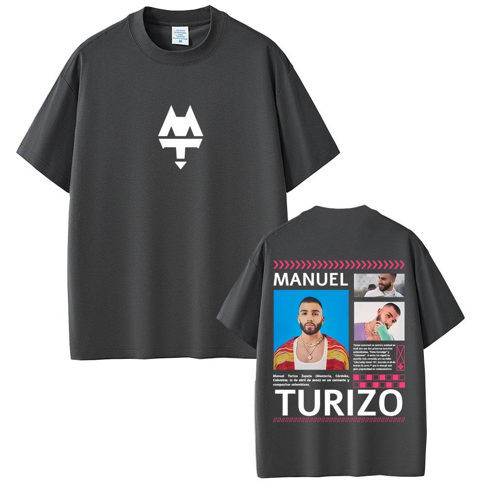 Rapper Manuel Turizo Graphic T Shirt Men Women Clothing Hip Hop Fashion Pop Music Tshirts Mens Casual Cotton Vintage Tshirt