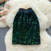 High Waist Skirt Women's Summer Vintage Hip Wrap Slim Elastic Fashion Skirt