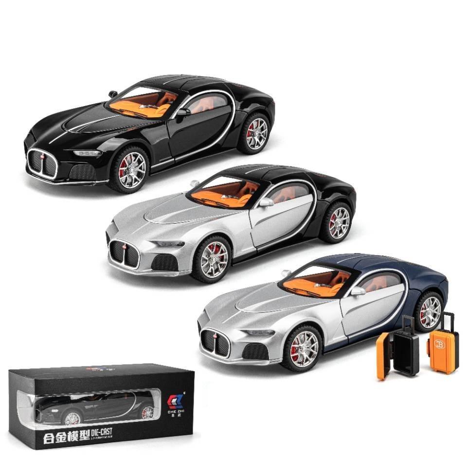 Bugatti Car Alloy Model For Kid With Sound Light Inertia Control Toy Collectible