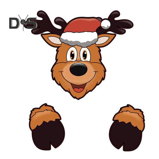 Christmas Decorations Set Santa Claus Elk Snowman Peeking Garden Yard Decorations Outdoor Xmas DIY Garden Fence Sign Ornament for Home Garden Yard