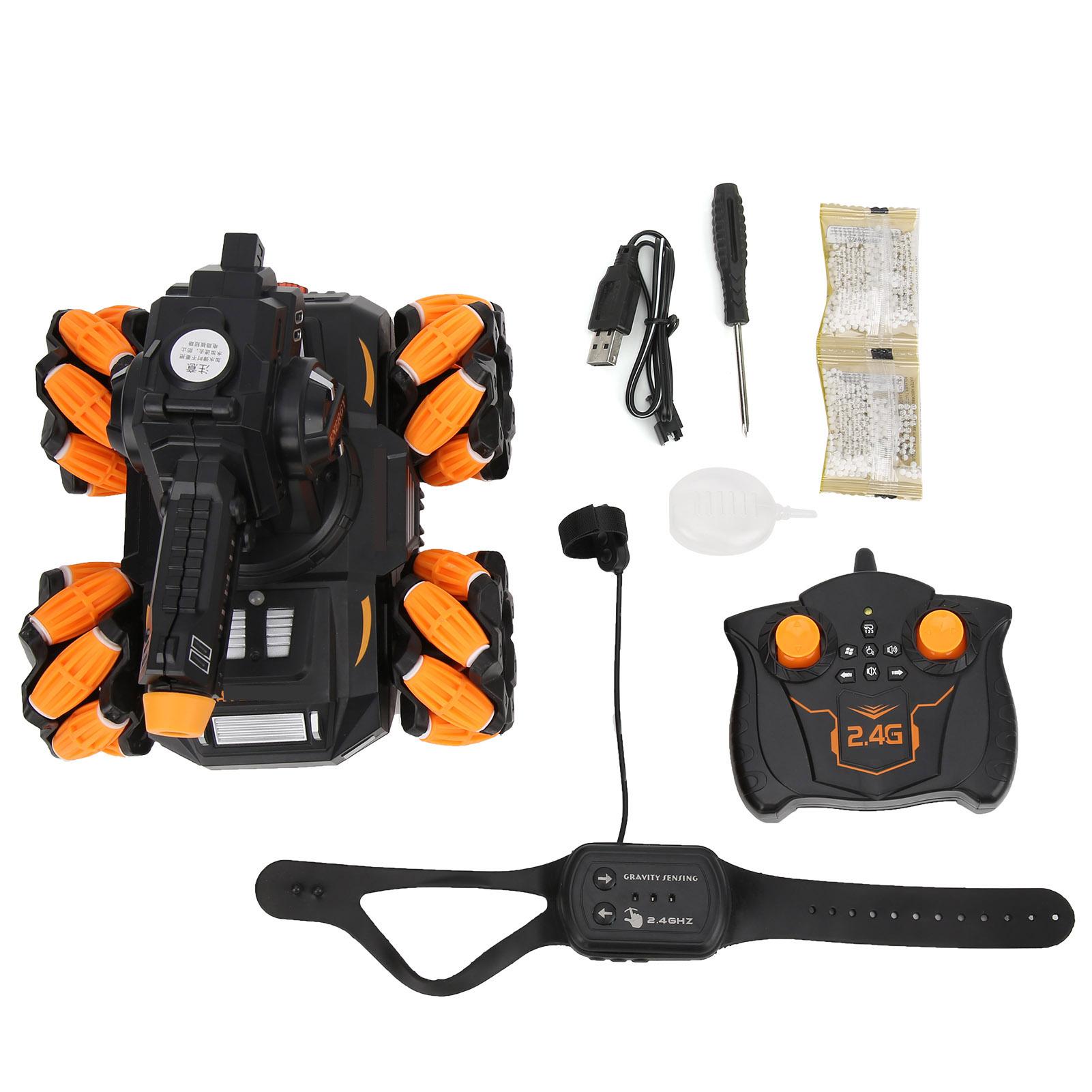 Игрушка танк с дистанционным управлением 2,4 ГГц, портативный танк-вездеход с дистанционным управлением, вращение на 180 градусов, танк для стрельбы, трюковой танк