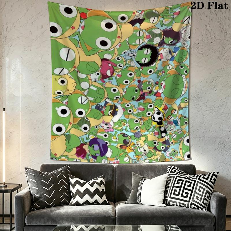 Keroro Wall Tapestry Aesthetic Wall Hanging Printed Fabric Blanket Decorative Tapestries for Bedroom Living Room Home Decor