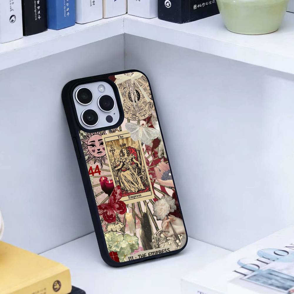 Dark Ornate Collage Art Phone Case For iPhone 14,16,15,13,17,12,Plus,Pro,Max Magnetic For Magsafe Frosted Cover