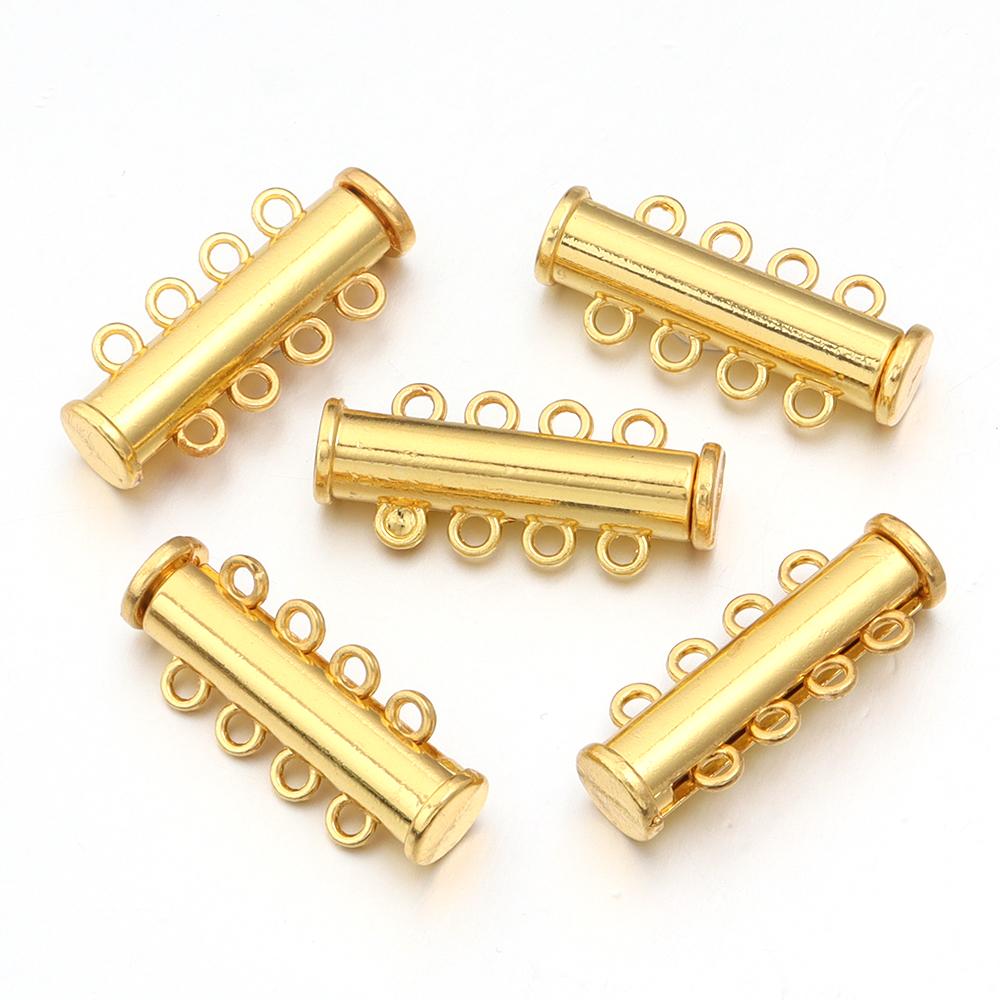 5Pcs 2/3/4/5/6/8 Holes Strong Magnetic Clasps Slide Tubes Lock Clasp Connectors DIY Bracelet Necklace Buckle Hook Jewelry Making