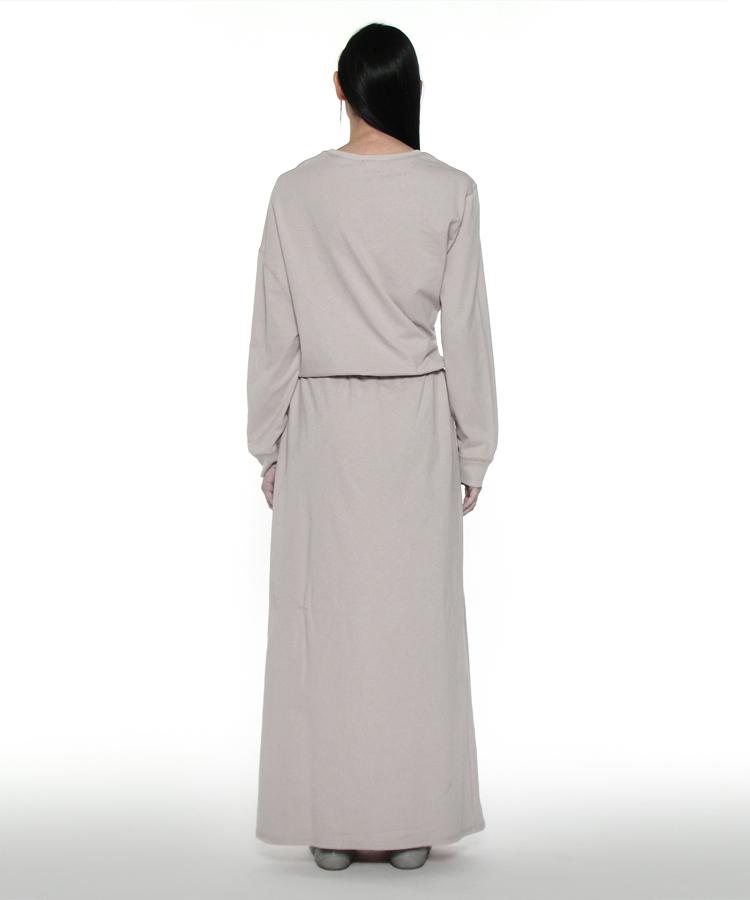 Partimento Woman Pwc Asymmetrical Drawstring Maxi Dress_Stone