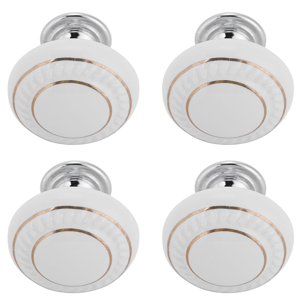 4Pcs Set Modern Ceramic Handle Pull Handle Knobs Hardware Fittings for Drawer Closet Cabinet