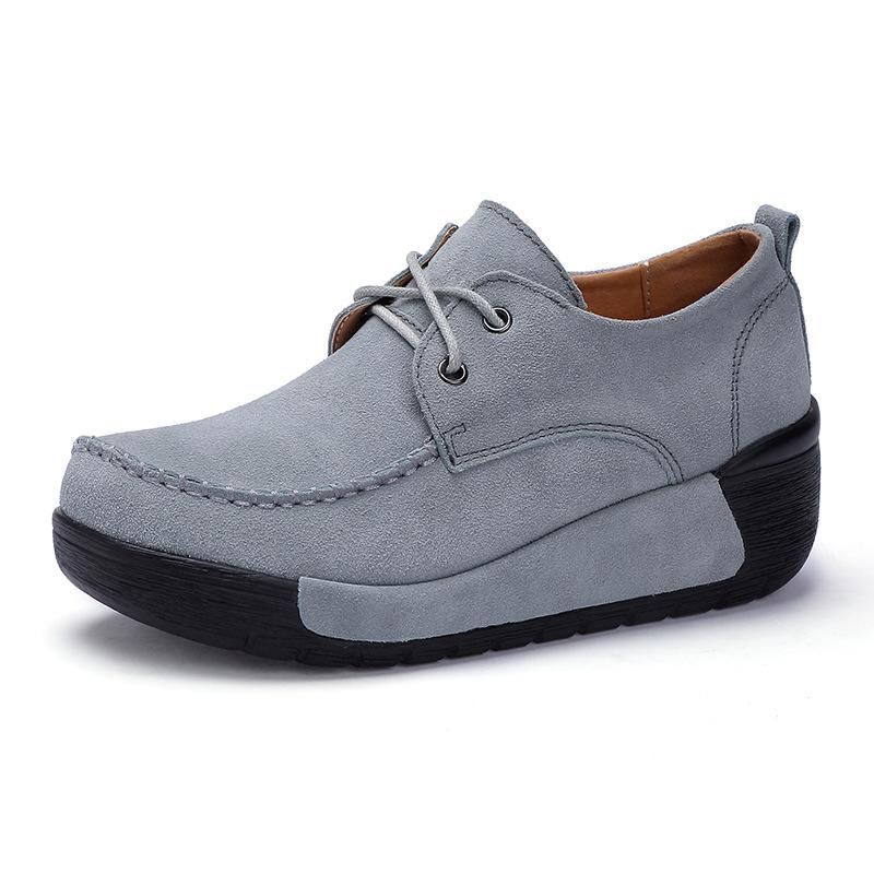 

Muffin shoes women 2024 summer platform shoes women middle-aged slope heel soft skin rocking shoes mother work shoes single shoes women 40 сірий колір