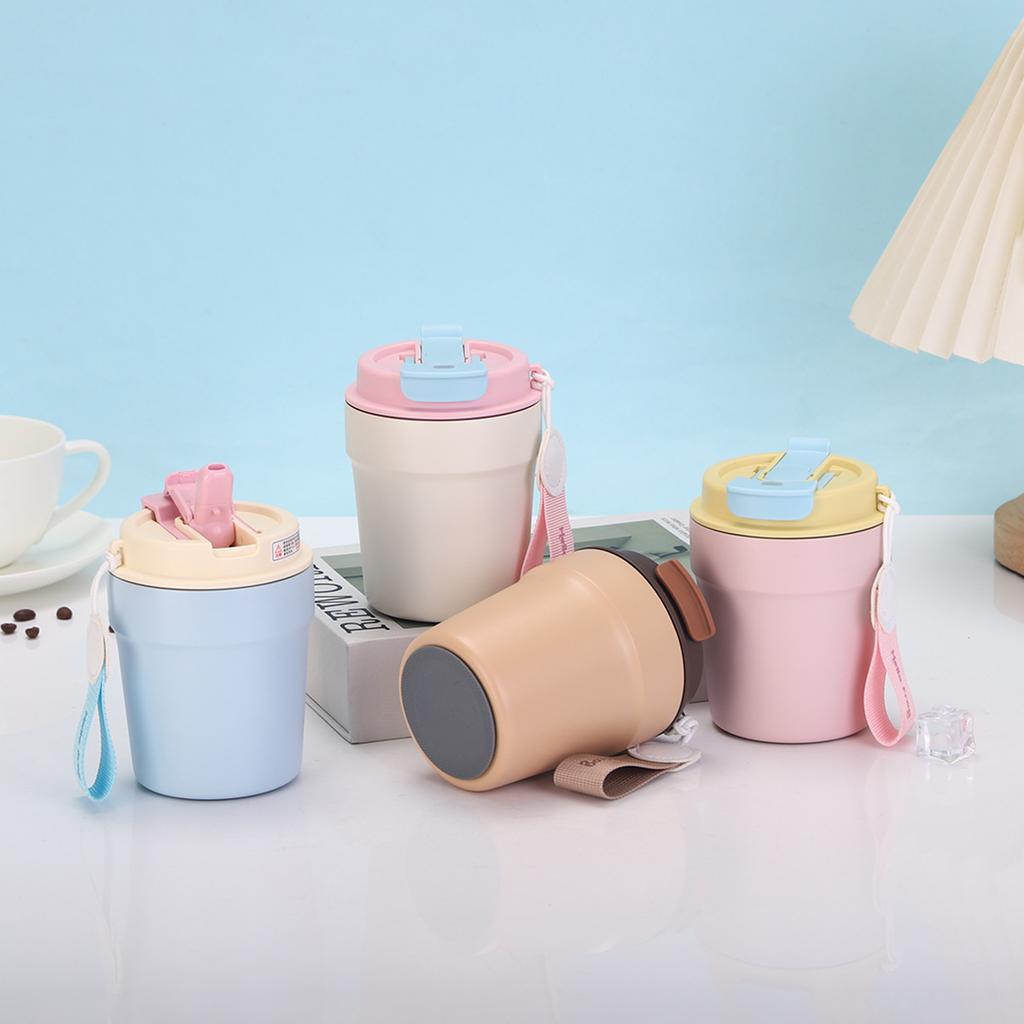 260ML Ceramic Insulated Cup Stainless Steel Double Wall Vacuum Flasks Reusable Portable Travel Coffee Mug Kitchen Drinkware