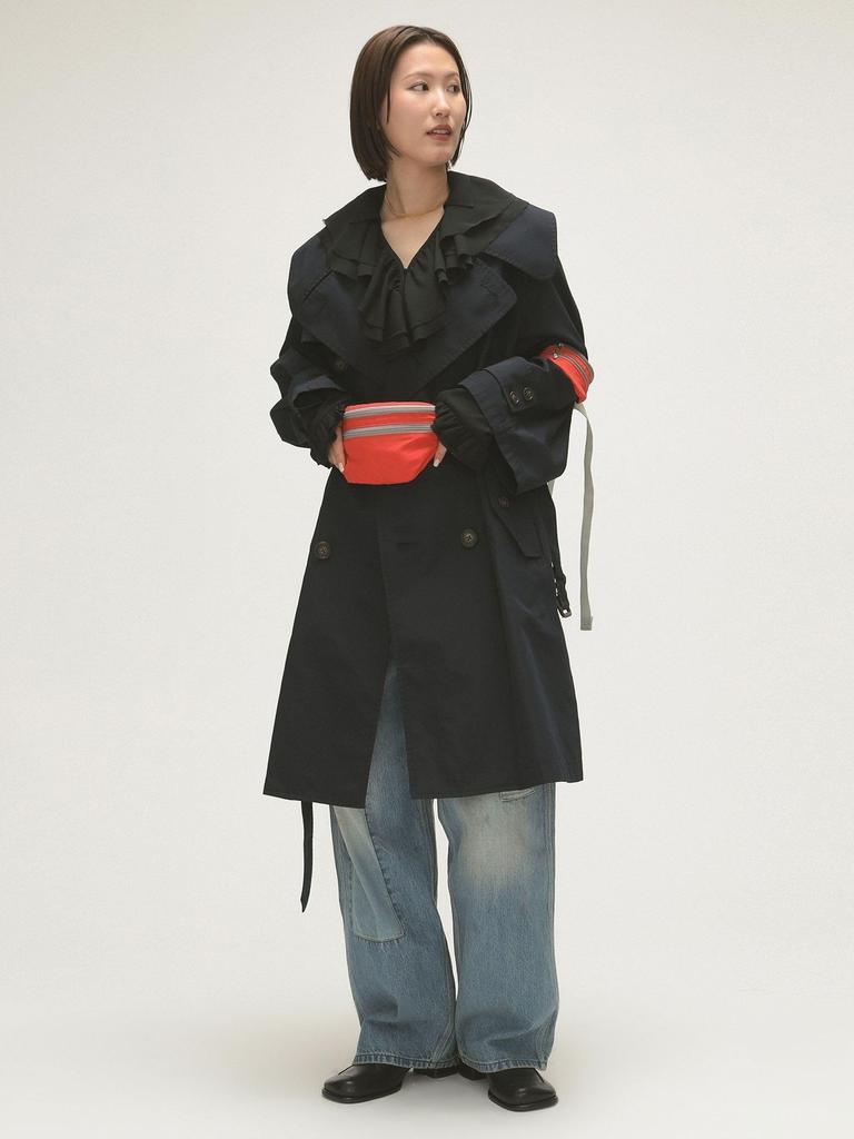 Beams Boy Maturely Memory Trench Overcoat, Women's, Navy, 13190091803