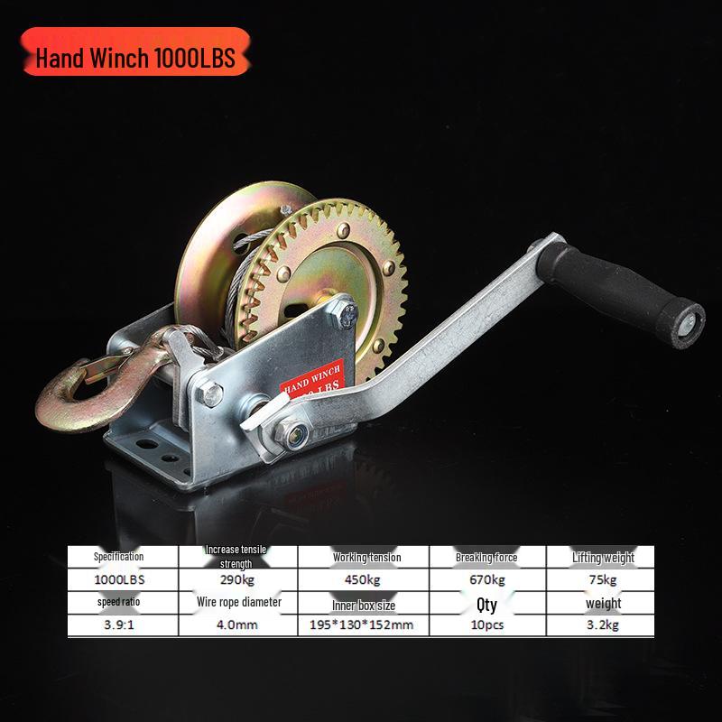 Vinciu manual bidirecțional autoblocant de 1200 lbs pentru ridicare și tracțiune casnică