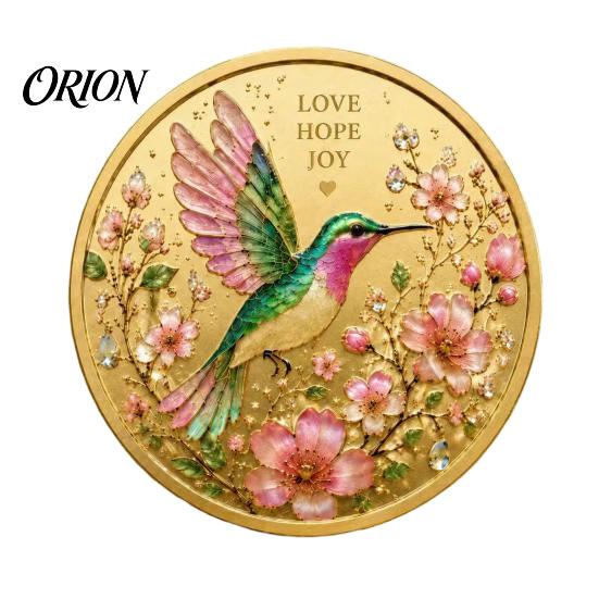 Anniversary Keepsake Hummingbird Garden of Hope Commemorative Coin, 2026 Inspirational Collectible Coin with Faith Love Engraving, Decorative Gift for 1pc