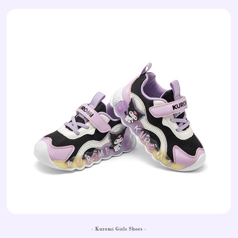 Kuromi Girls' Light-Up Toddler Sneakers – Cute Autumn 2025 Fashion Style