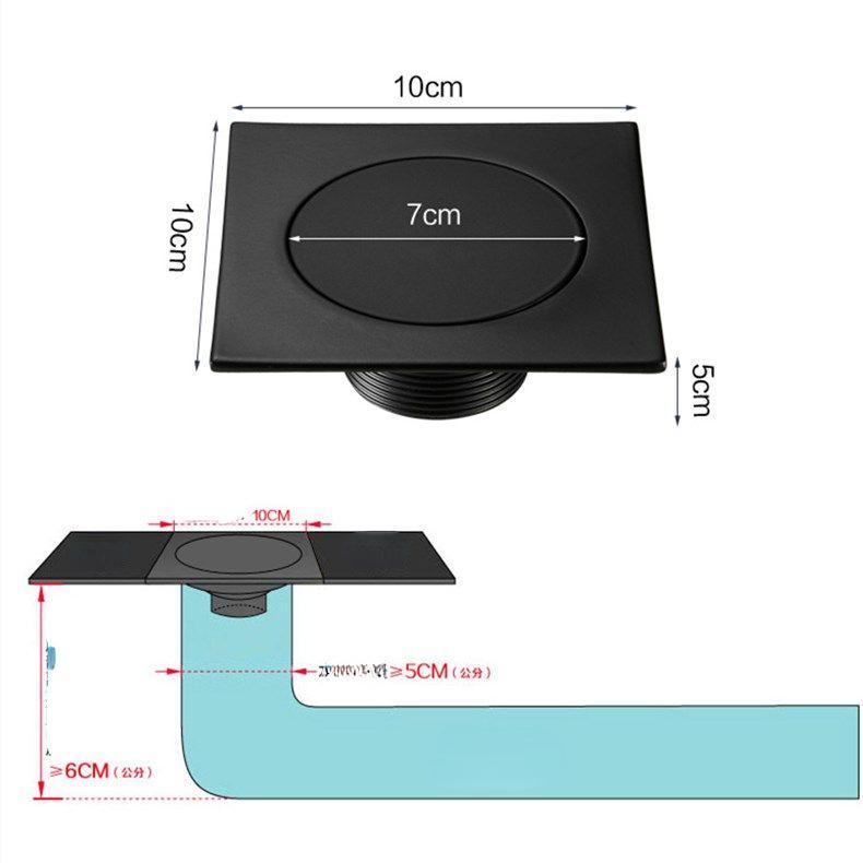 Açılır Ayak Yer Sifonu Pirinç Krom Koku Giderici Banyo Sifonları Aşağı Itin Koku Giderme Kare Mat Duş Odası Kapak Fişi