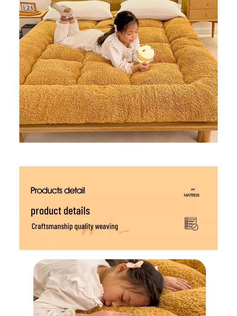 Thickened Lambswool Fleece Mattress Pad - Soft Winter Tatami Sponge for Dormitory Single Bed