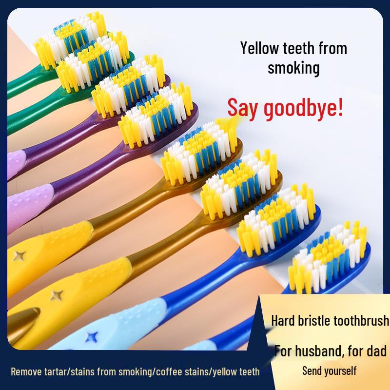 Мужская зубная щетка с жесткой щетиной и большой головкой для удаления пятен