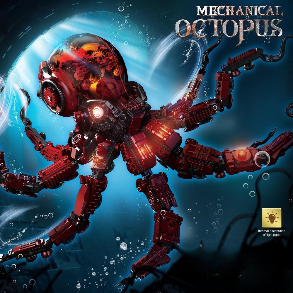 Mechanischer Oktopus Bausteine Konstruktionsset Kreative DIY Tischdekorationen für Kinder Geburtstag Weihnachtsgeschenke