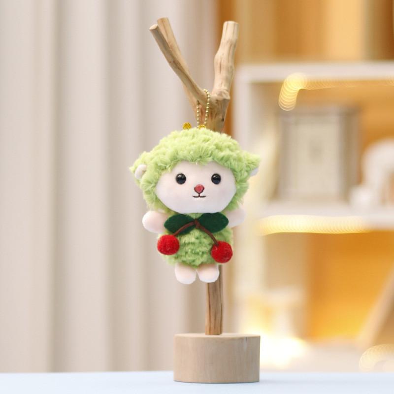 Adorable Plush Toy Cherry Lamb Doll Cute Stuffed Animal Keychain Pendant Bag